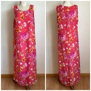 Vintage 90s Mary McFadden Floral Dress Maxi size 8